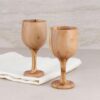 Two Wooden Goblets Crafted from Olive Wood